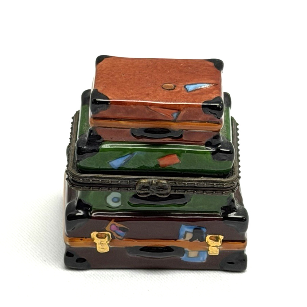 Vintage Trinket Box Stacked Suitcase Ceramic Jewelry Box Two’s Company